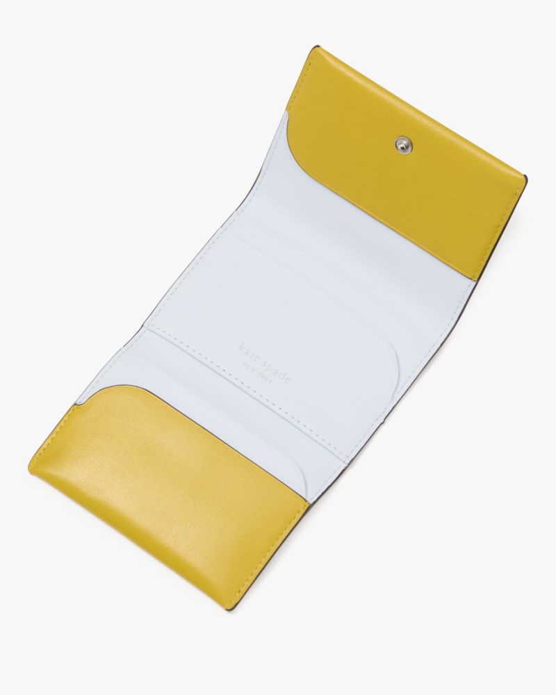 Kate Spade,Label Card Case Trifold Wallet,Mustard