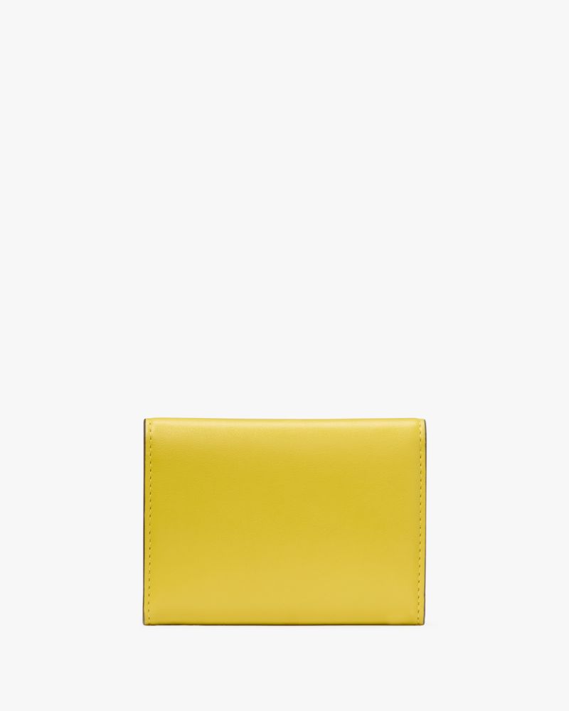 Kate Spade,Label Card Case Trifold Wallet,Mustard