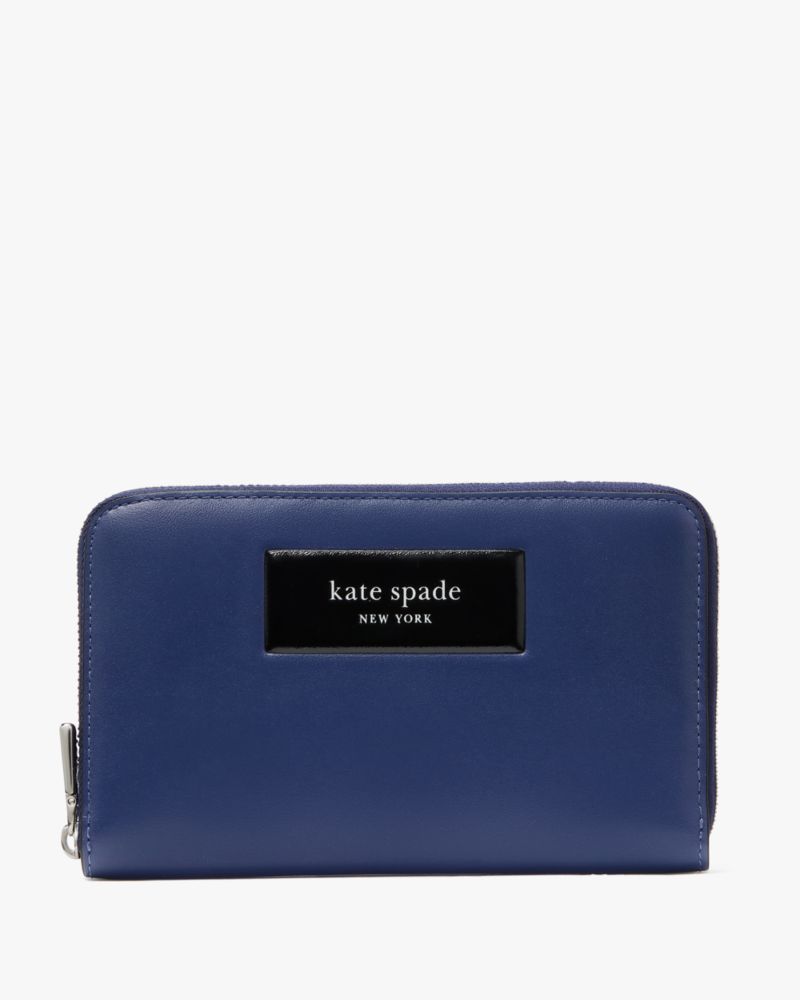 Kate Spade,ラベル ミディアム ジップ アラウンド ウォレット,ミニ財布,ディープレイク