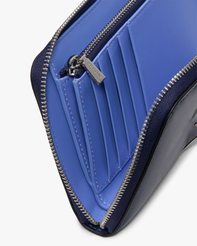 Kate Spade,Label Medium Zip-around Wallet,Navy