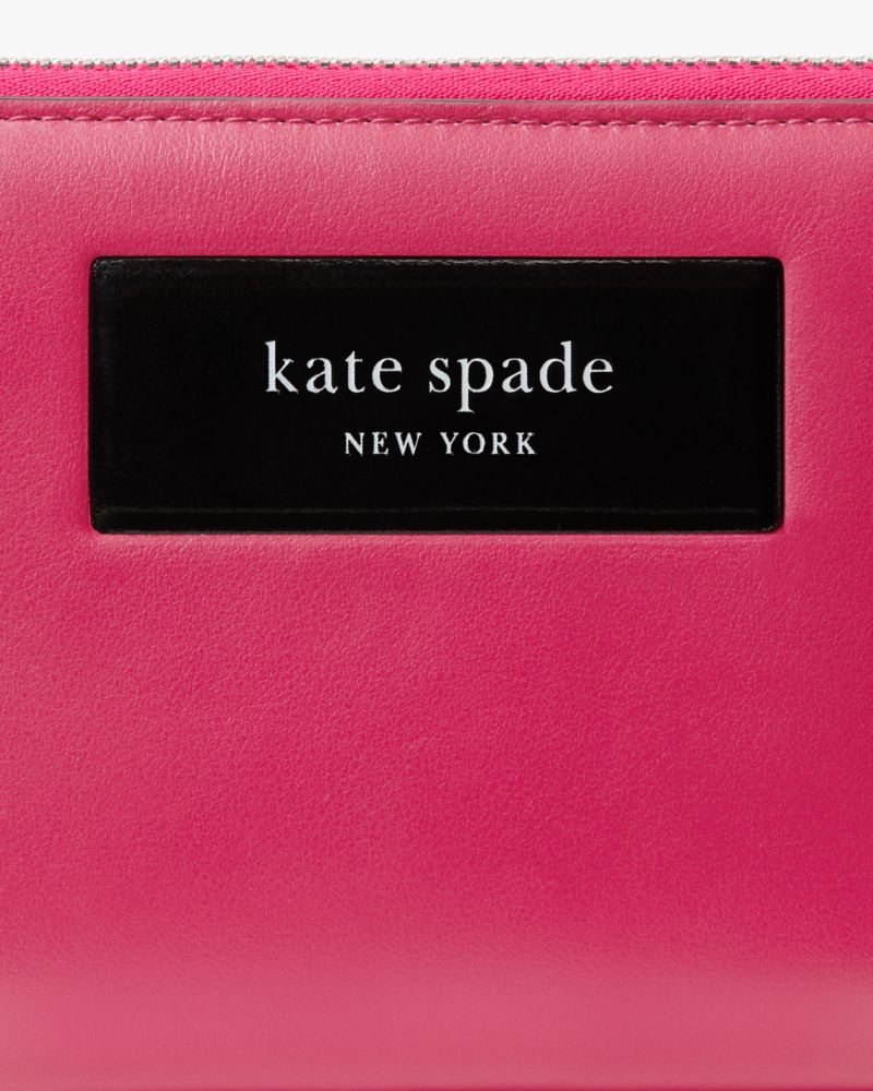 Kate Spade,ラベル ミディアム ジップ アラウンド ウォレット,ミニ財布,ローズヒップ