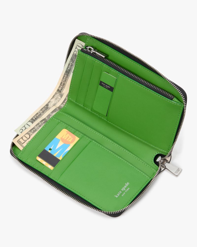 Kate Spade,ラベル ミディアム ジップ アラウンド ウォレット,ミニ財布,ローズヒップ