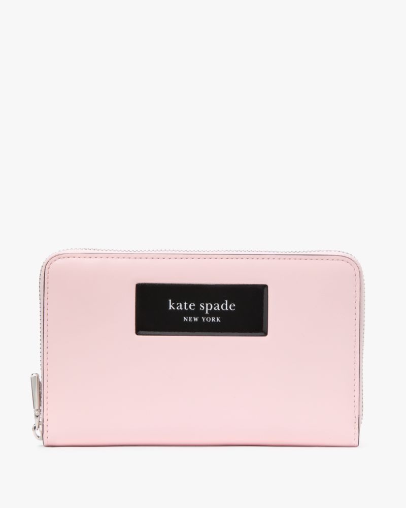 Kate Spade,ラベル ミディアム ジップ アラウンド ウォレット,ミニ財布,ペストリーピンク