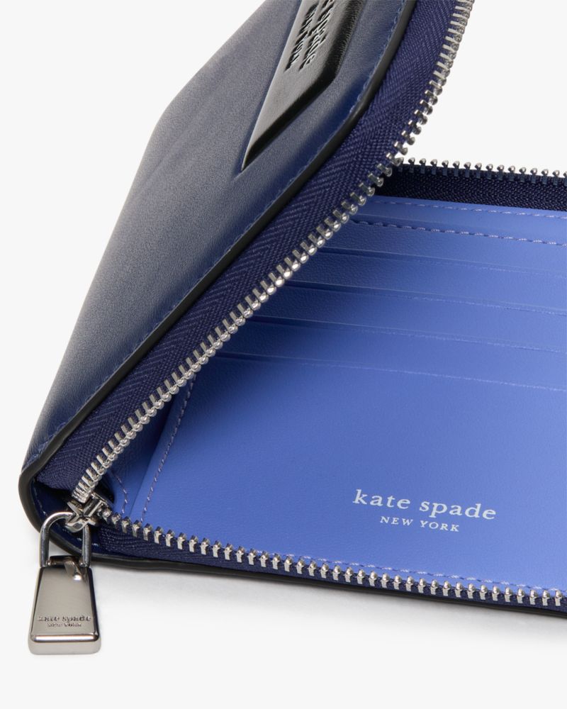 Kate Spade,ラベル スモール コンパクト ウェブド リストレット,ミニ財布,ディープレイク