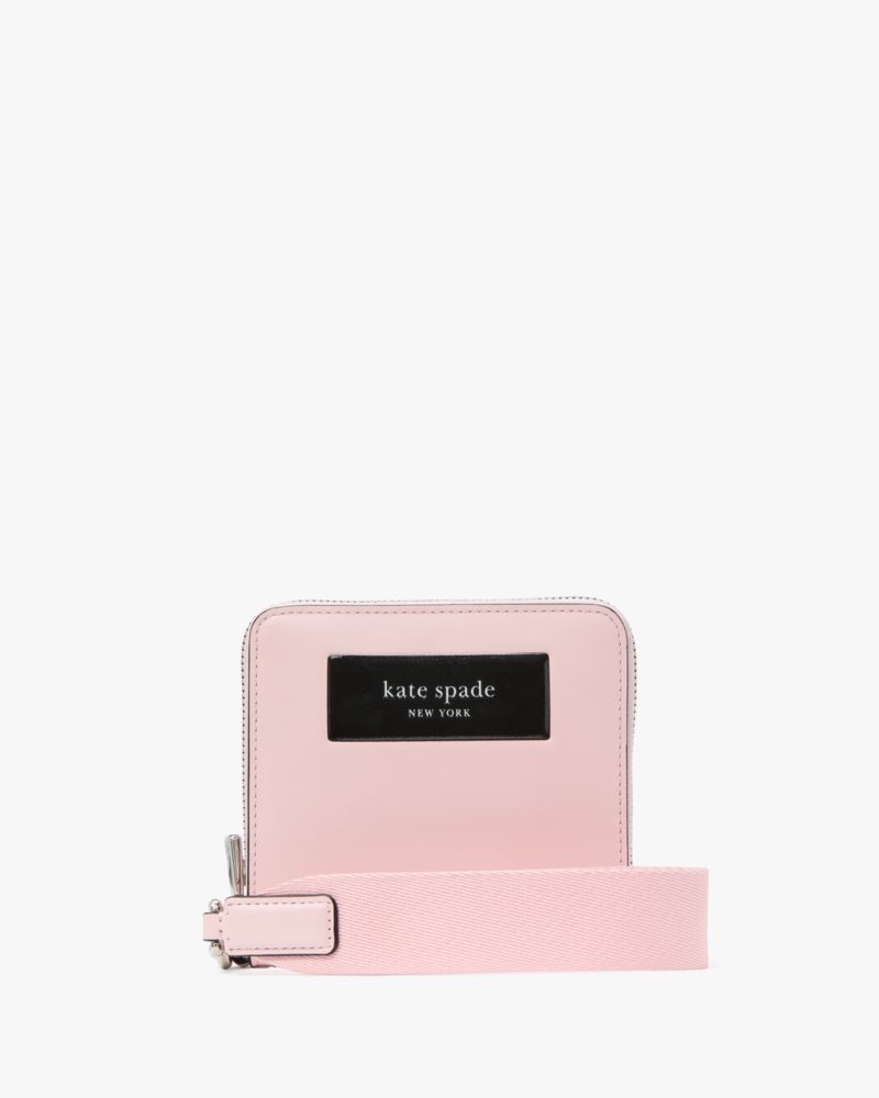 Kate Spade,ラベル スモール コンパクト ウェブド リスレット,ペストリーピンク