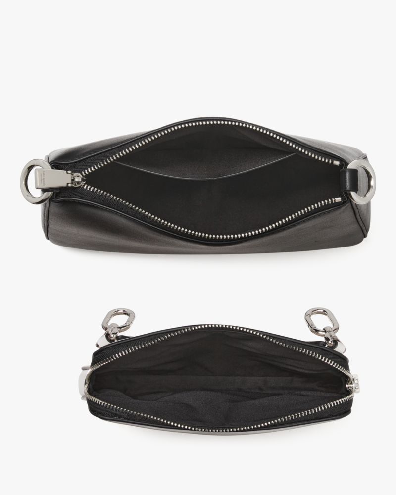 Kate Spade,Label Crossbody,Leather,Clutch,Crossbody,Color Block,Logo,3 in 1,Casual,Cream