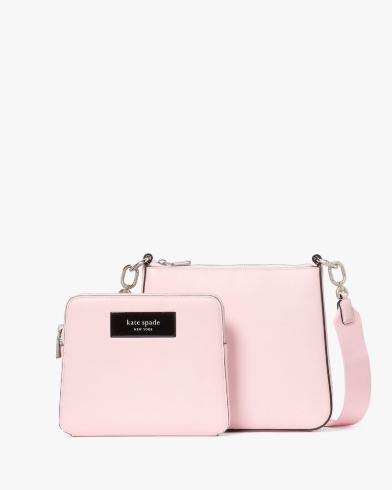 Kate Spade,Label 3-in-1 Crossbody,Leather,Clutch,Crossbody,Color Block,Logo,3 in 1,Casual,