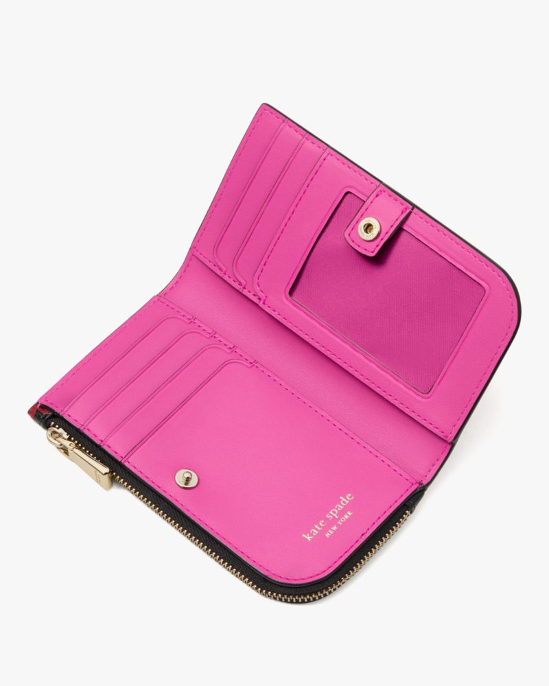 Kate Spade,デヴィン フォール ポピーズ スモール スリム バイフォールド ウォレット,ミニ財布,ブラックマルチ