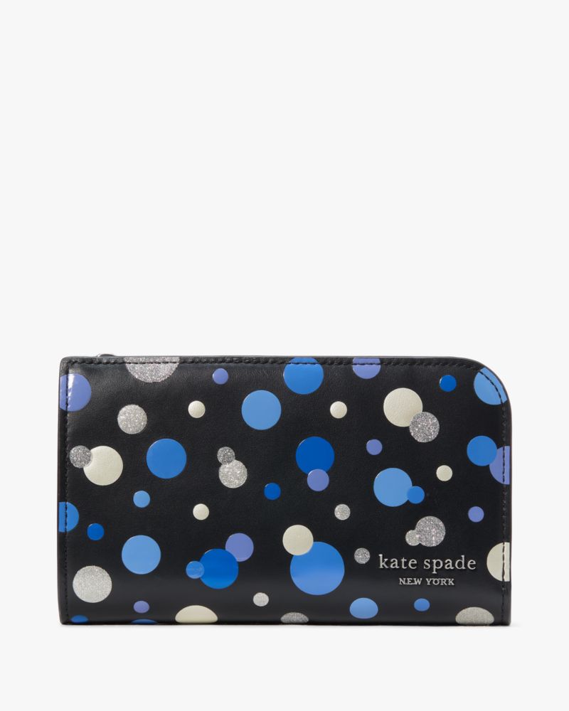 Kate Spade,デヴィン スペース ドット ミディアム  バイフォールド ウォレット,ミニ財布,ブラックマルチ