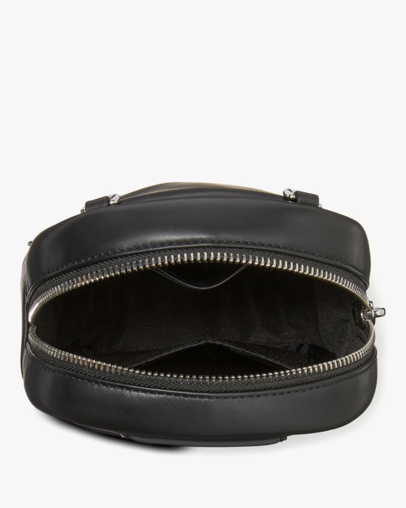 Kate Spade,Label Small Convertible Crossbody,Leather,Crossbody,Logo,Casual,Black