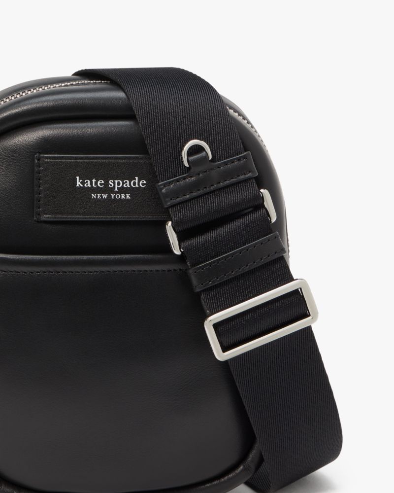 Kate Spade,Label Small Convertible Crossbody,Leather,Crossbody,Logo,Casual,Black