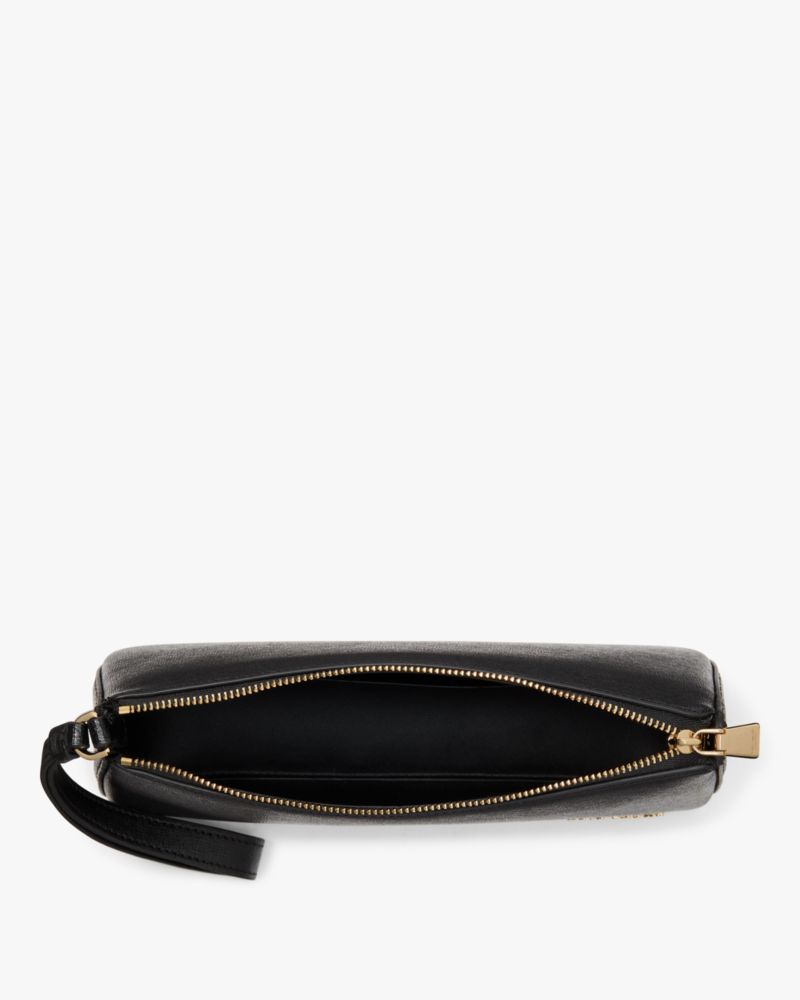 Kate Spade,Devin Gusseted Wristlet,Pouch,Wristlet,Logo,Scratch Resistant,Gusset,Casual,Black