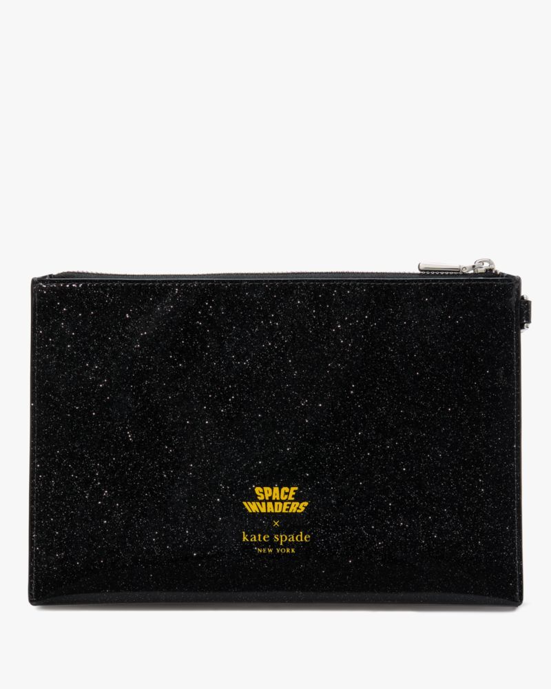 Kate Spade,Space Invaders X Kate Spade Glitter Patent New York Wristlet,