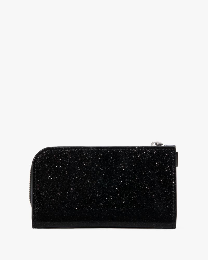 Kate Spade,Space Invaders X Kate Spade New York Glitter Patent Small Slim Bifold Wallet,