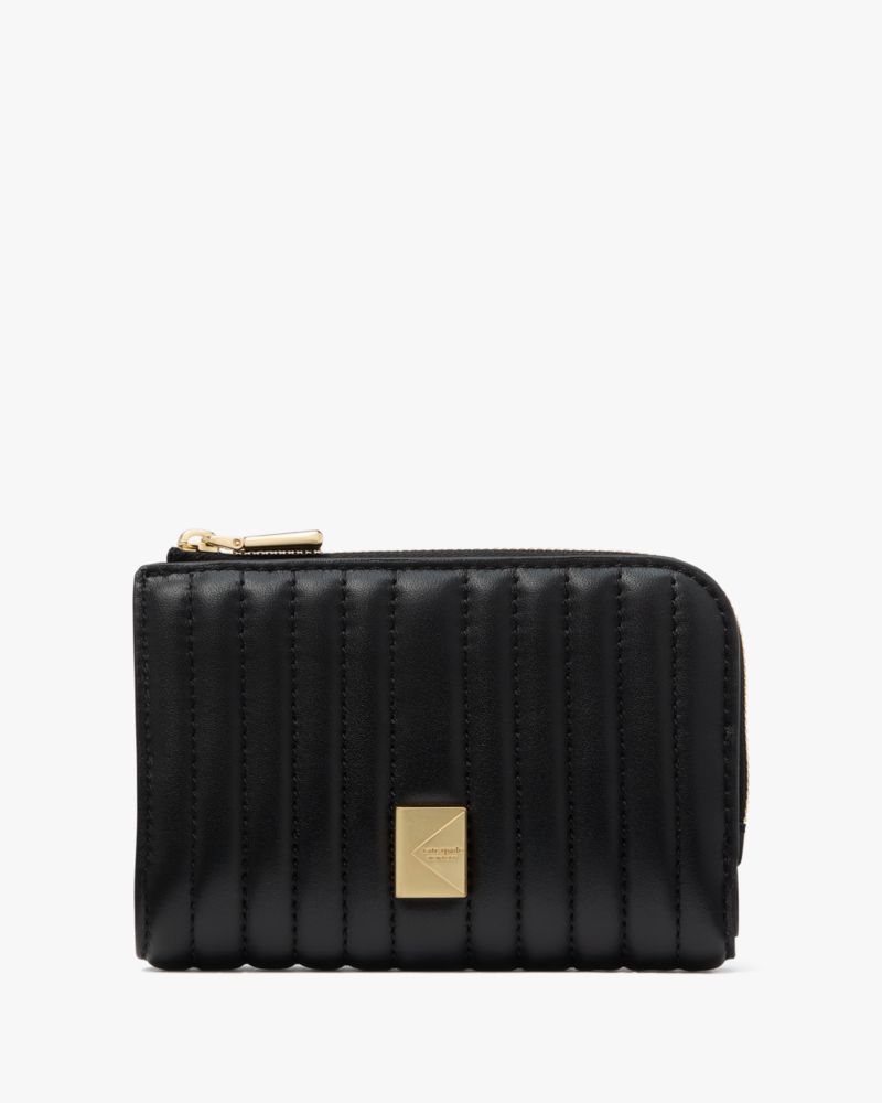 Kate Spade,デコ キルテッド コンパクト ウォレット,ミニ財布,ブラック