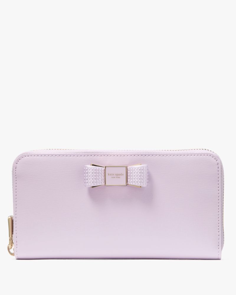 Kate Spade,Morgan Bow Zip-around Continental Wallet,