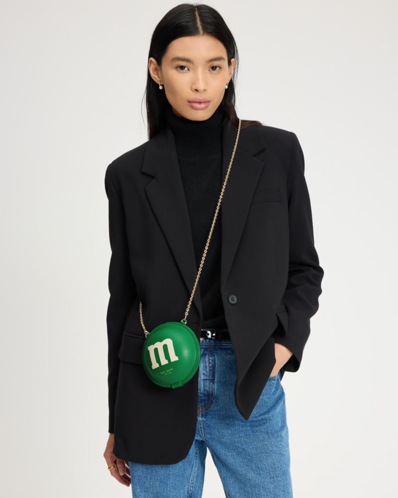 Kate Spade,M&M's x Kate Spade New York Chain Coin Purse,Leather,Coin,3D Embellishment,Metal,Logo,Casual,