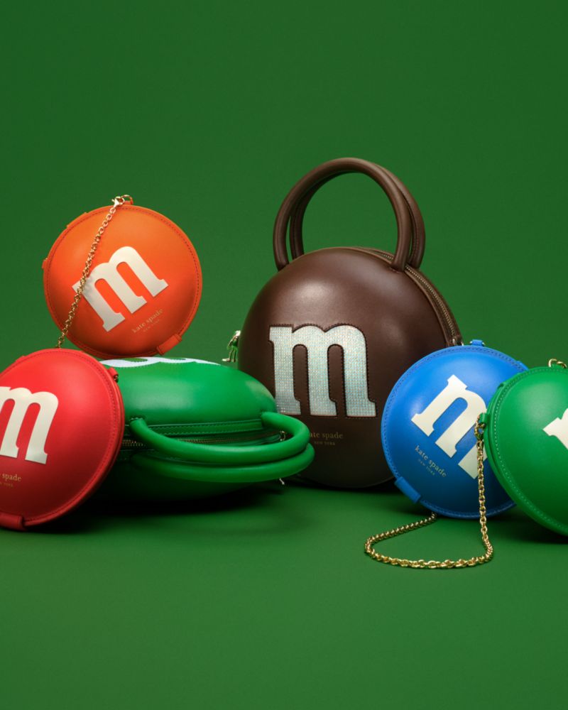 Kate Spade,M&M's x Kate Spade New York Chain Coin Purse,Leather,Coin,3D Embellishment,Metal,Logo,Casual,