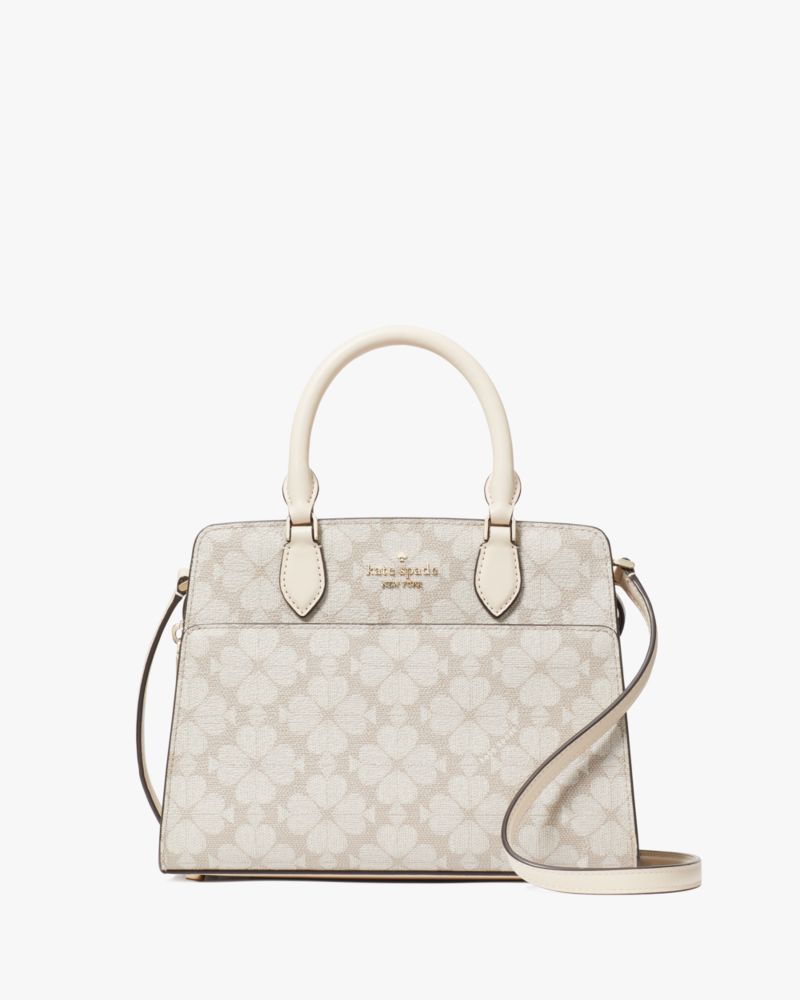 Kate Spade,Signature Spade Flower Small Satchel,Cream