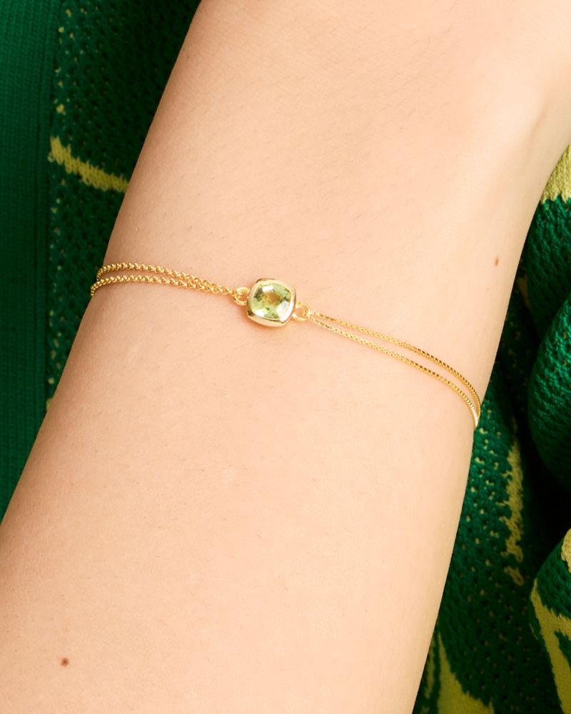 Kate Spade,Kate Spade Fine Time To Shine Gem Bracelet,Peridot