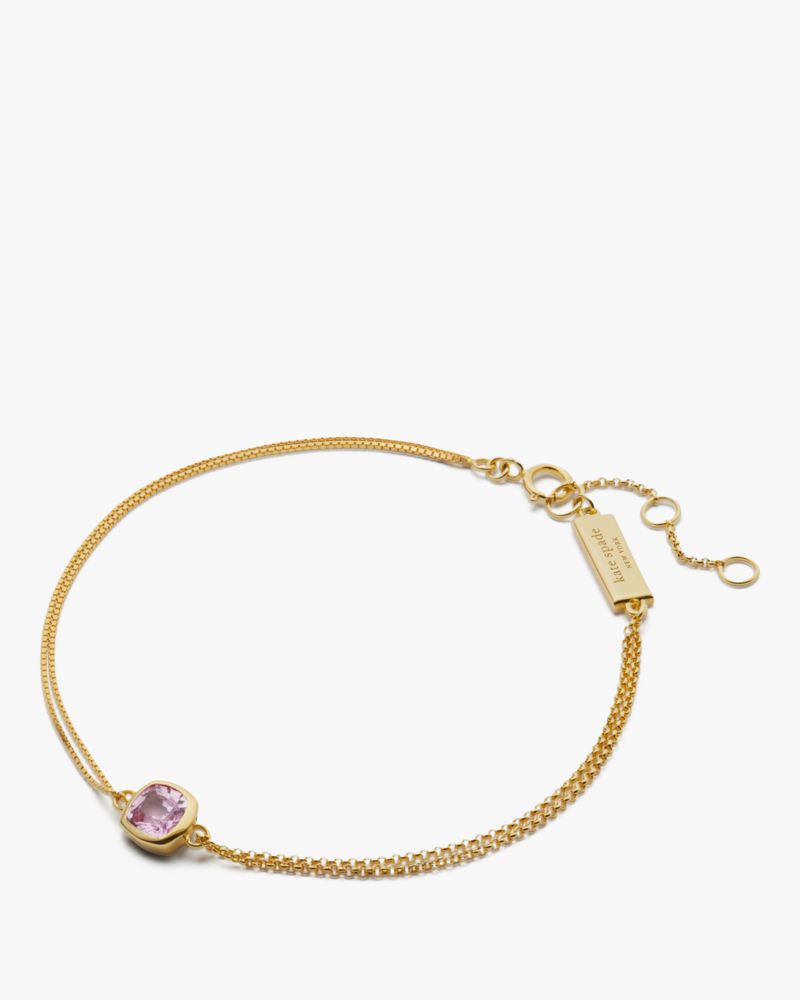 Kate Spade,Kate Spade Fine Time To Shine Gem Bracelet,Sapphire,Bar Embellishment,Word Embellishment,Logo,Lettering Word,Ge...,Purple