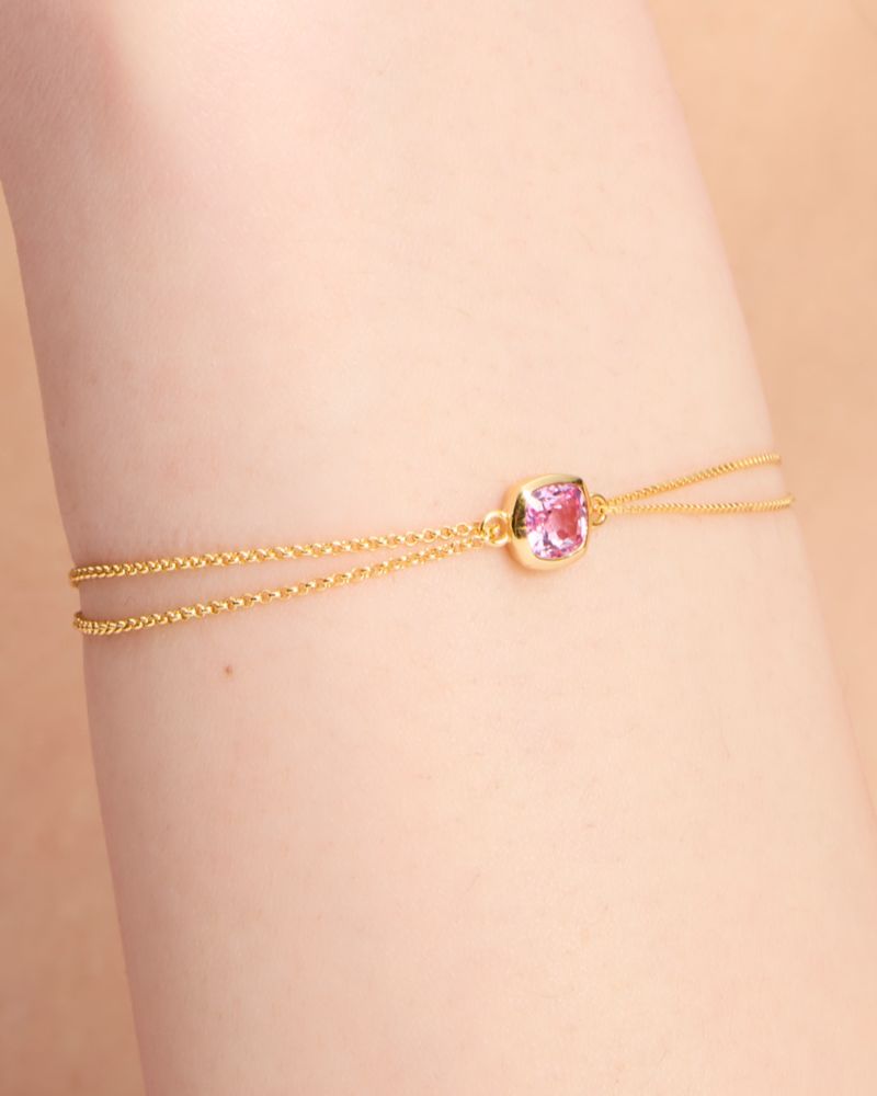 Kate Spade,Kate Spade Fine Time To Shine Gem Bracelet,Pink Sapphire