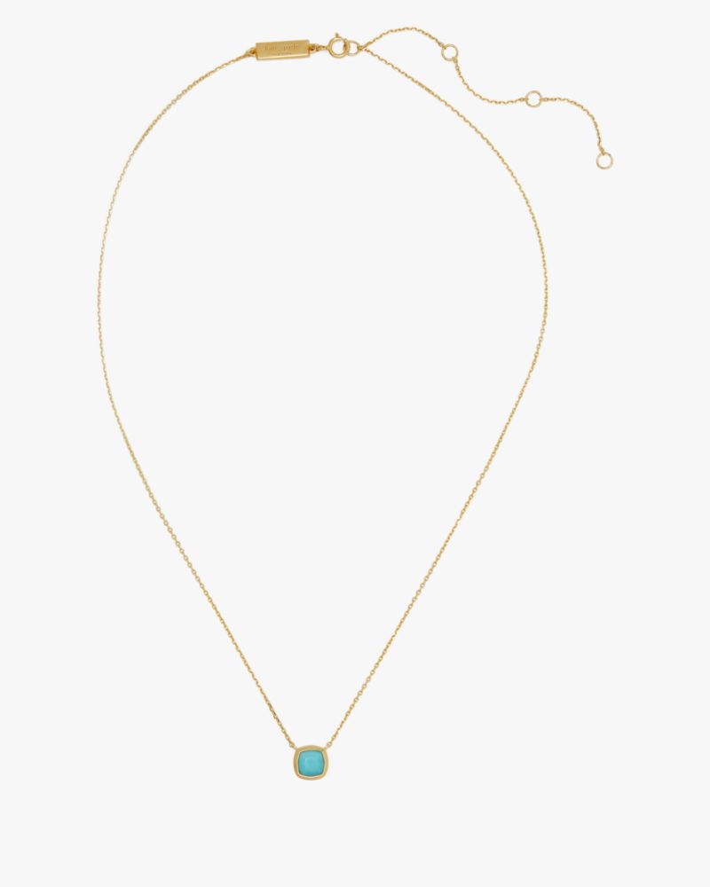 Kate Spade,Kate Spade Fine Time To Shine Gem Pendant,Turquoise