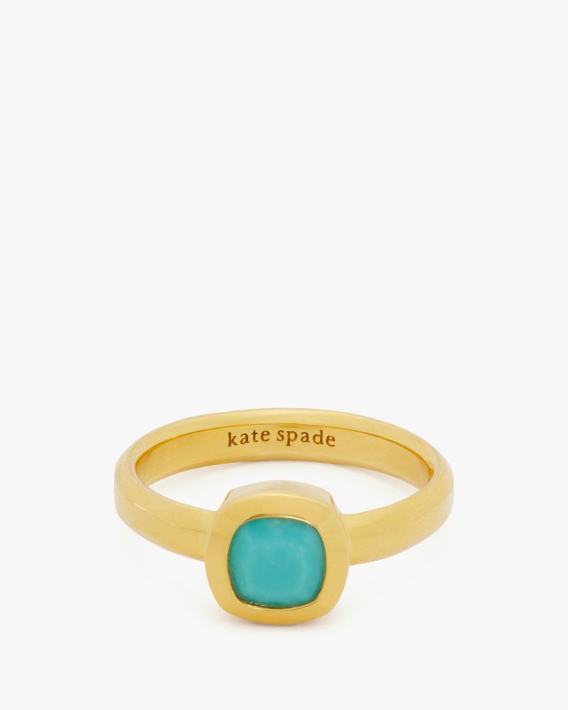 Kate Spade,Kate Spade Fine Time To Shine Gem Ring,Turquoise