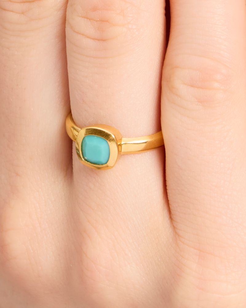 Kate Spade,Kate Spade Fine Time To Shine Gem Ring,Turquoise