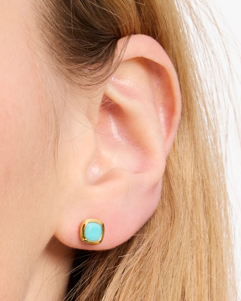 Kate Spade,Kate Spade Fine Time To Shine Gem Studs,Turquoise