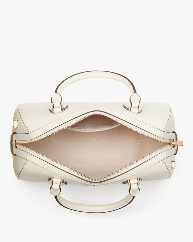 Kate Spade,Madison Large Dolly Duffle Crossbody,Lining Leather,Duffle Bag,Metal Material,Logo,Metal,Work,Cream
