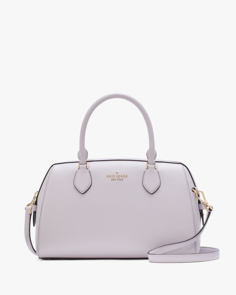 Kate Spade,Madison Large Dolly Duffle Crossbody,Lining Leather,Duffle Bag,Metal Material,Logo,Metal,Work,Lavender