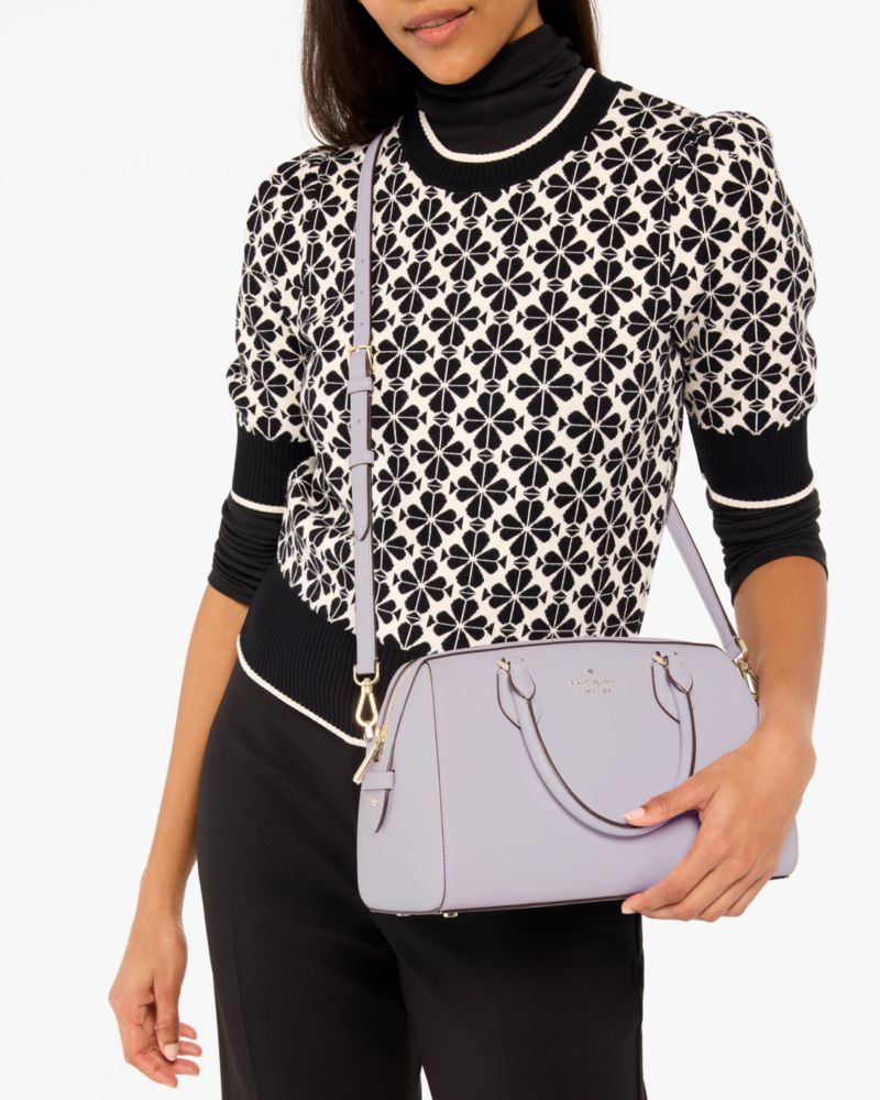 Kate Spade,Madison Large Dolly Duffle Crossbody,Lining Leather,Duffle Bag,Metal Material,Logo,Metal,Work,Lavender