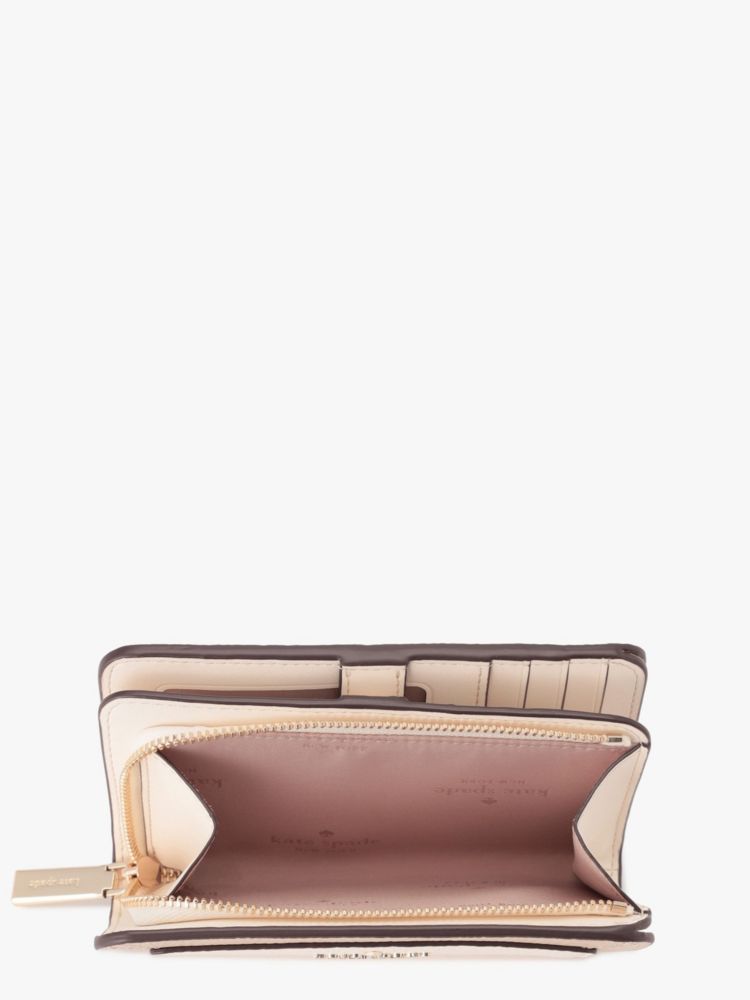 Kate Spade,レナ カラーブロック ミディアム コンパクト バイフォールド ウォレット,財布小物,ライトサンドマルチ
