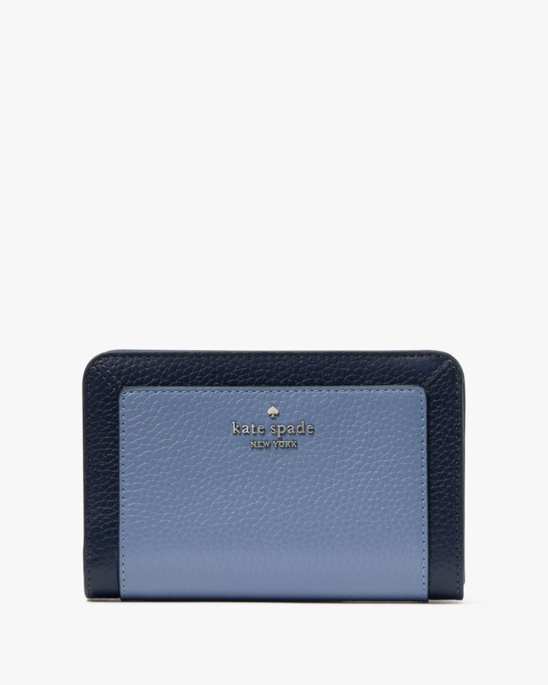 Kate Spade,Lena Colorblock Medium Compact Bifold Wallet,