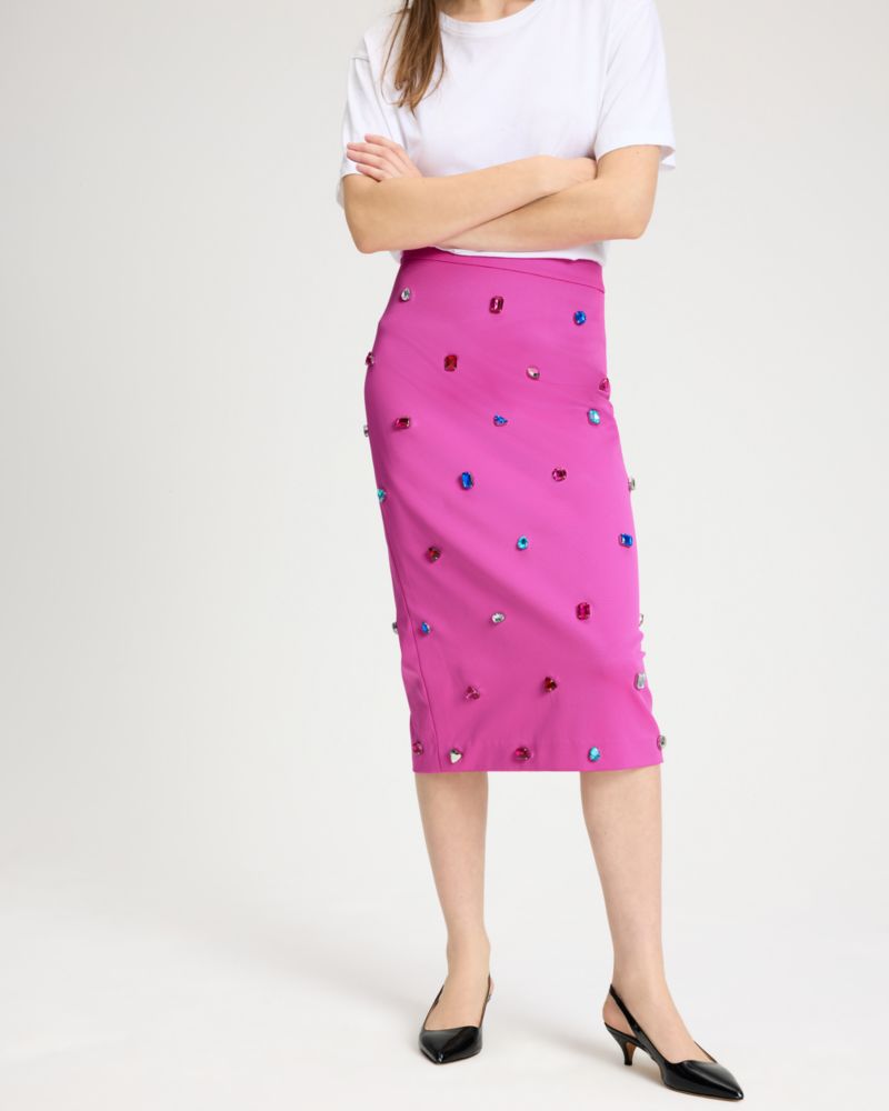 Kate Spade,Jewel Embellished Pencil Skirt,