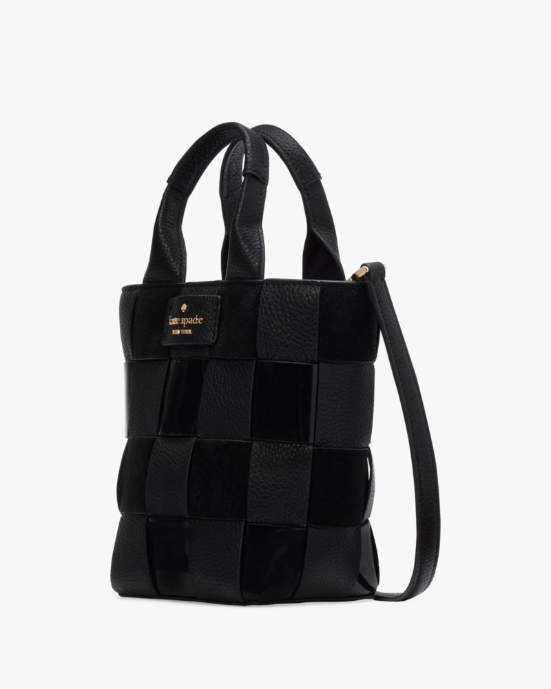 Kate Spade,Basket Mini Tote,Leather,Crossbody,Metal Material,Metal,Mixed Media,Logo,Casual,
