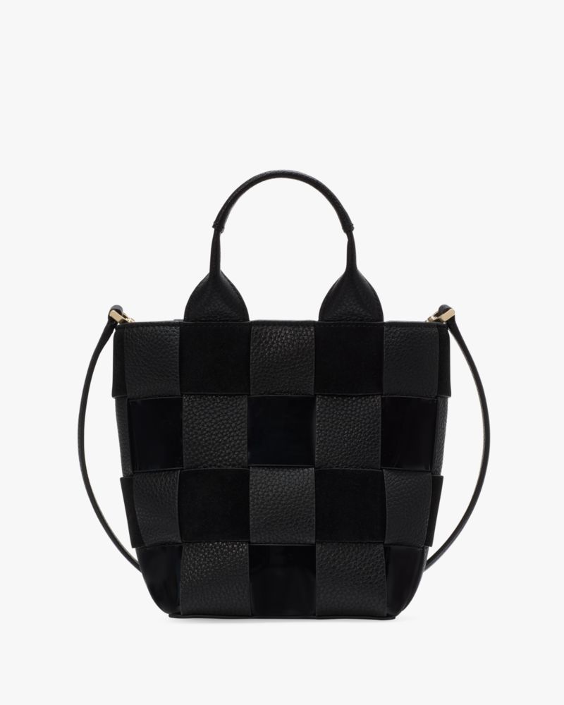 Kate Spade,Basket Mini Tote,Leather,Crossbody,Metal Material,Metal,Mixed Media,Logo,Casual,