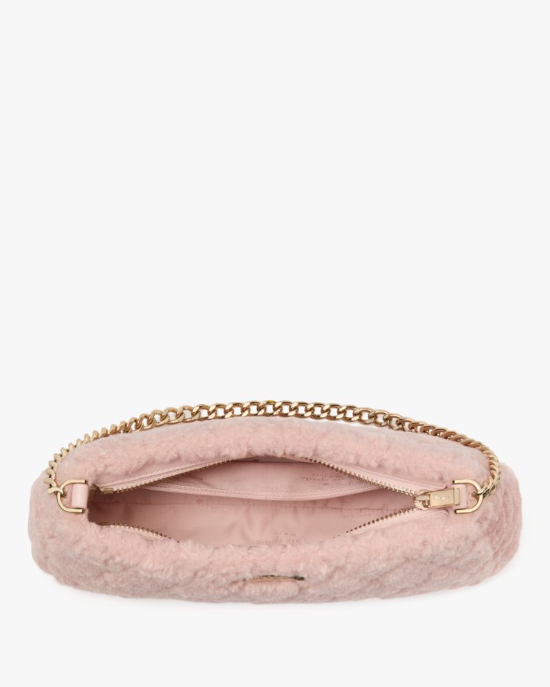 Kate Spade,Carey Faux Fur Small Convertible Crossbody,Faux Fur,Crossbody,Logo,Metal,Day Party,Blush