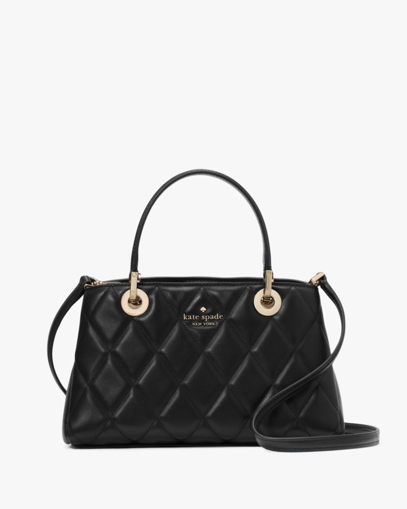 Kate Spade,Carey Small Quilted Sullivan Satchel,Black