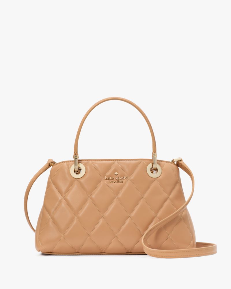 Kate Spade,Carey Small Quilted Sullivan Satchel,Beige