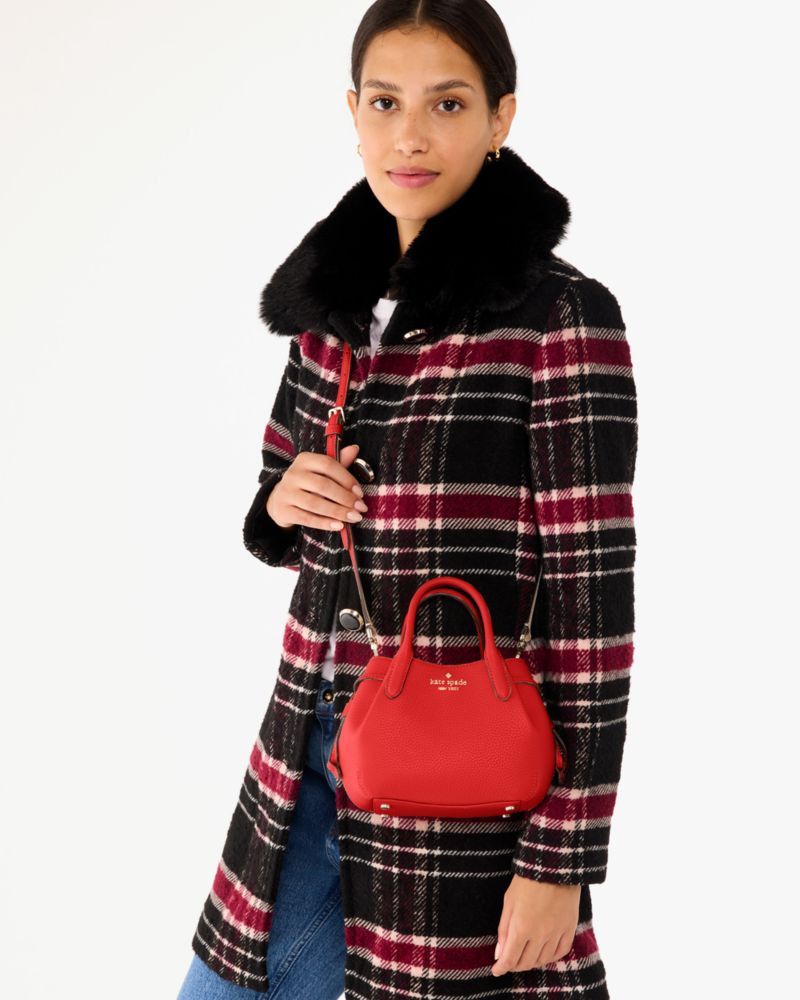 Kate Spade,Dumpling Mini Satchel,Leather,Bucket,Logo,Metal,Color Metal,Casual,