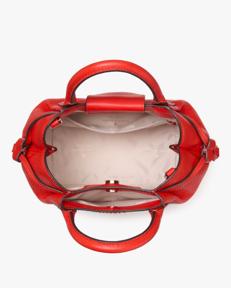Kate Spade,Dumpling Mini Satchel,Leather,Bucket,Logo,Metal,Color Metal,Casual,