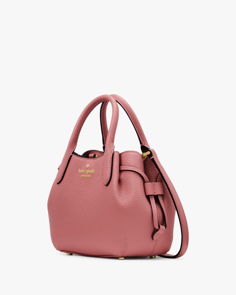 Kate Spade,Dumpling Mini Satchel,Leather,Bucket,Metal,Logo,Color Metal,Casual,