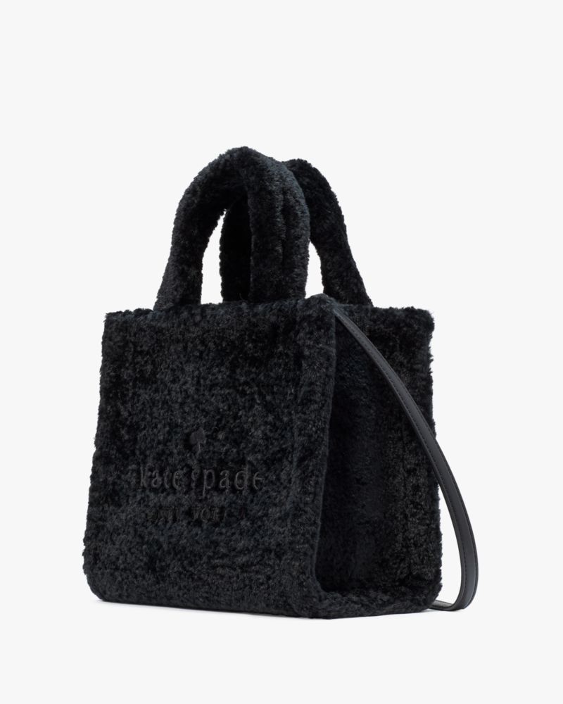 Kate Spade,Ellie Faux Fur Small Tote,Faux Fur,Crossbody,Day Party,Black