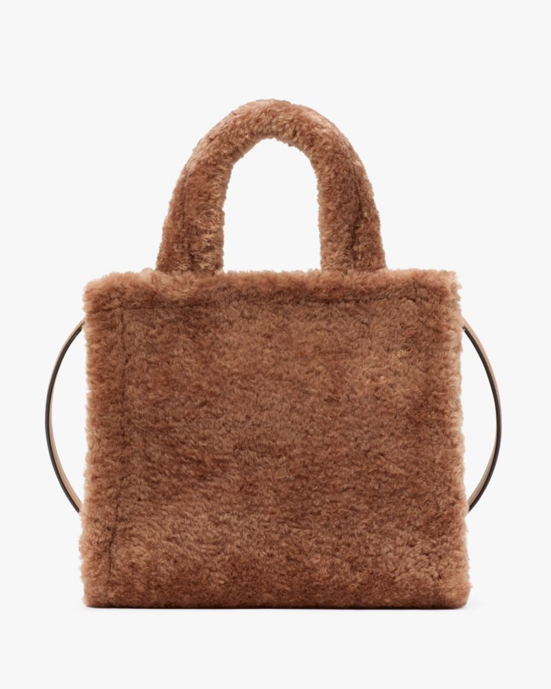 Kate Spade,Ellie Faux Fur Small Tote,Faux Fur,Crossbody,Day Party,Brown
