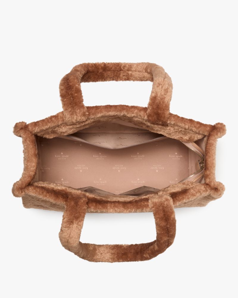 Kate Spade,Ellie Faux Fur Large Tote,Brown