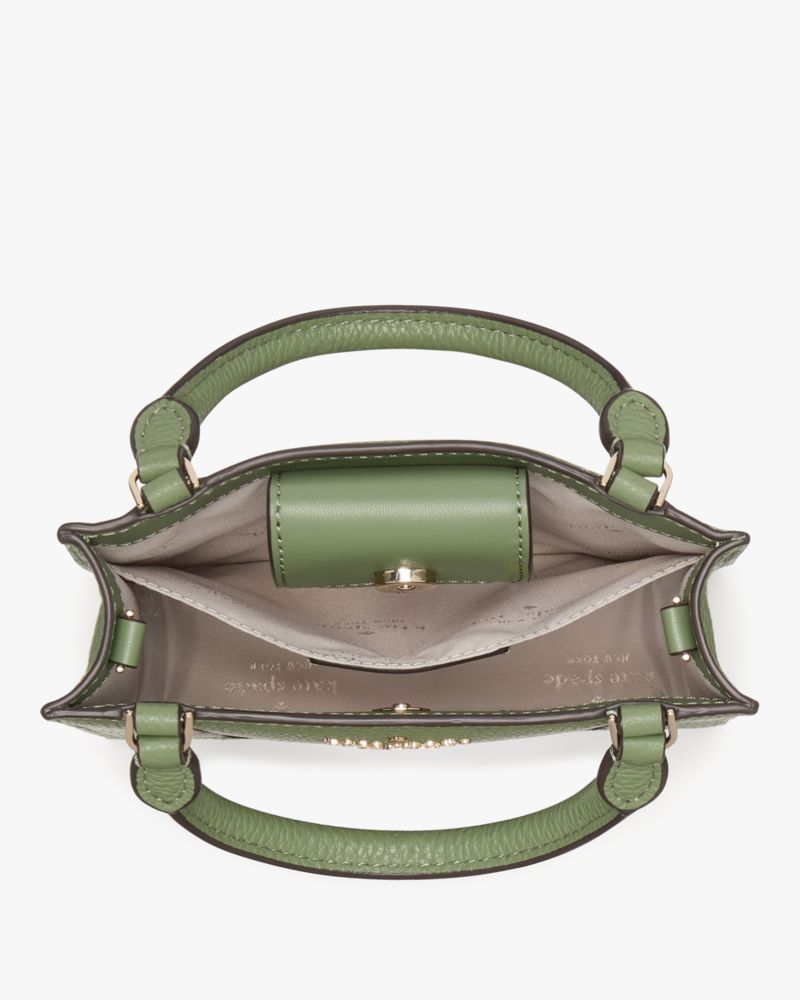 Kate Spade,Lena Mini Tote,Leather,Crossbody,Metal Material,Metal,Logo,Casual,