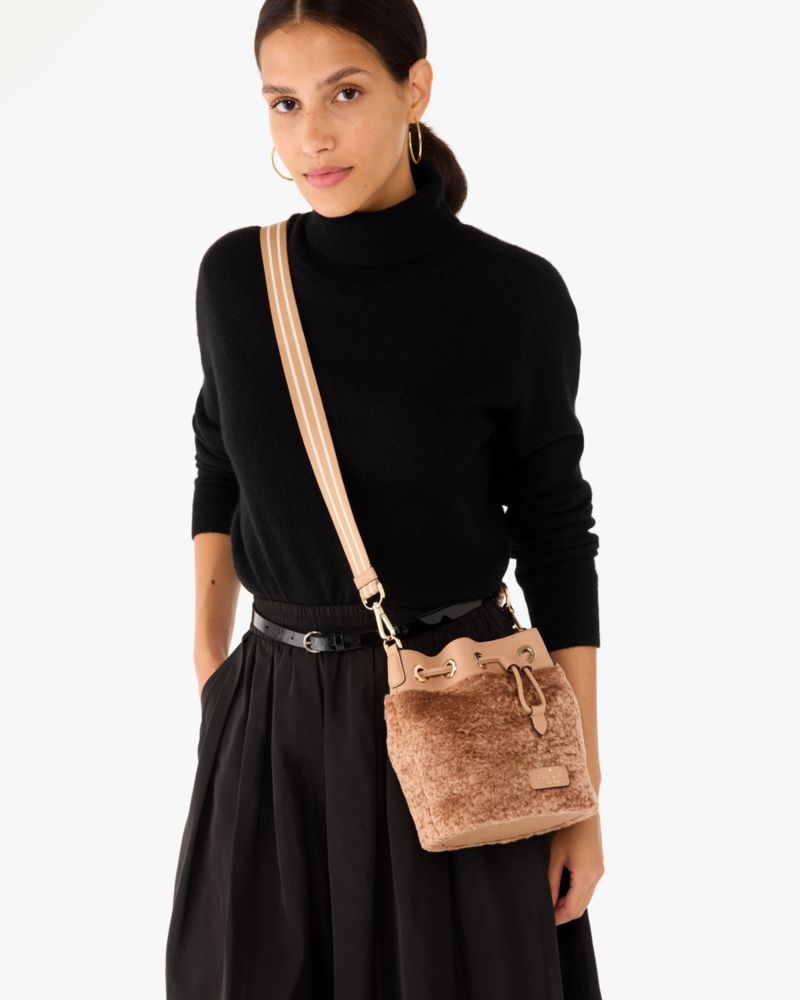 Kate Spade,Rosie Faux Fur Small Bucket Bag,