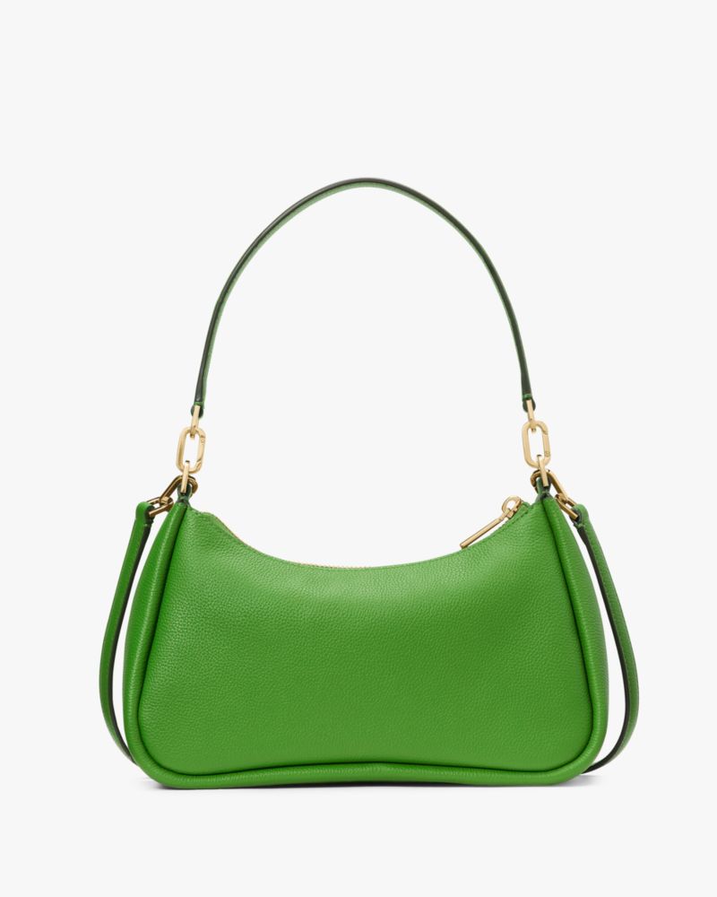 Kate Spade,Kayla Small Convertible Shoulder Bag,Leather,Shoulder Bag,Metal Material,Logo,Metal,Gold Metal,Casual,Day Party,Green